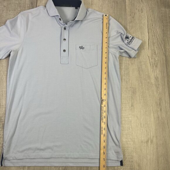 Greyson Polo Shirt Mens Medium Powder Blue Golf Palmetto Performance READ N - Picture 7 of 11